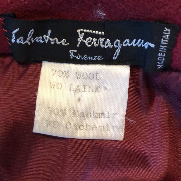 ❤️RARE Salvatore Ferragamo Firenze Vintage Peplum burgundy wool cashmere jacket - Picture 8 of 12